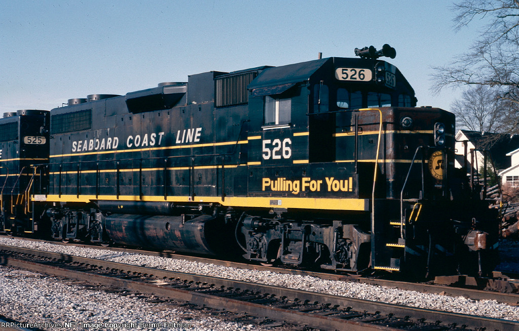 Seaboard Coast Line GP38-2's # 526 & 525, serving as power for the Lineville Road Switcher, 